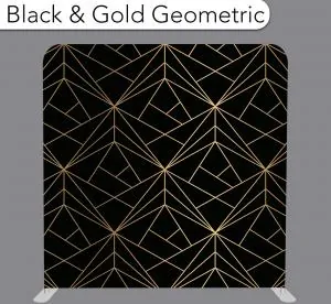 Black & Gold Geometric photo booth backdrop