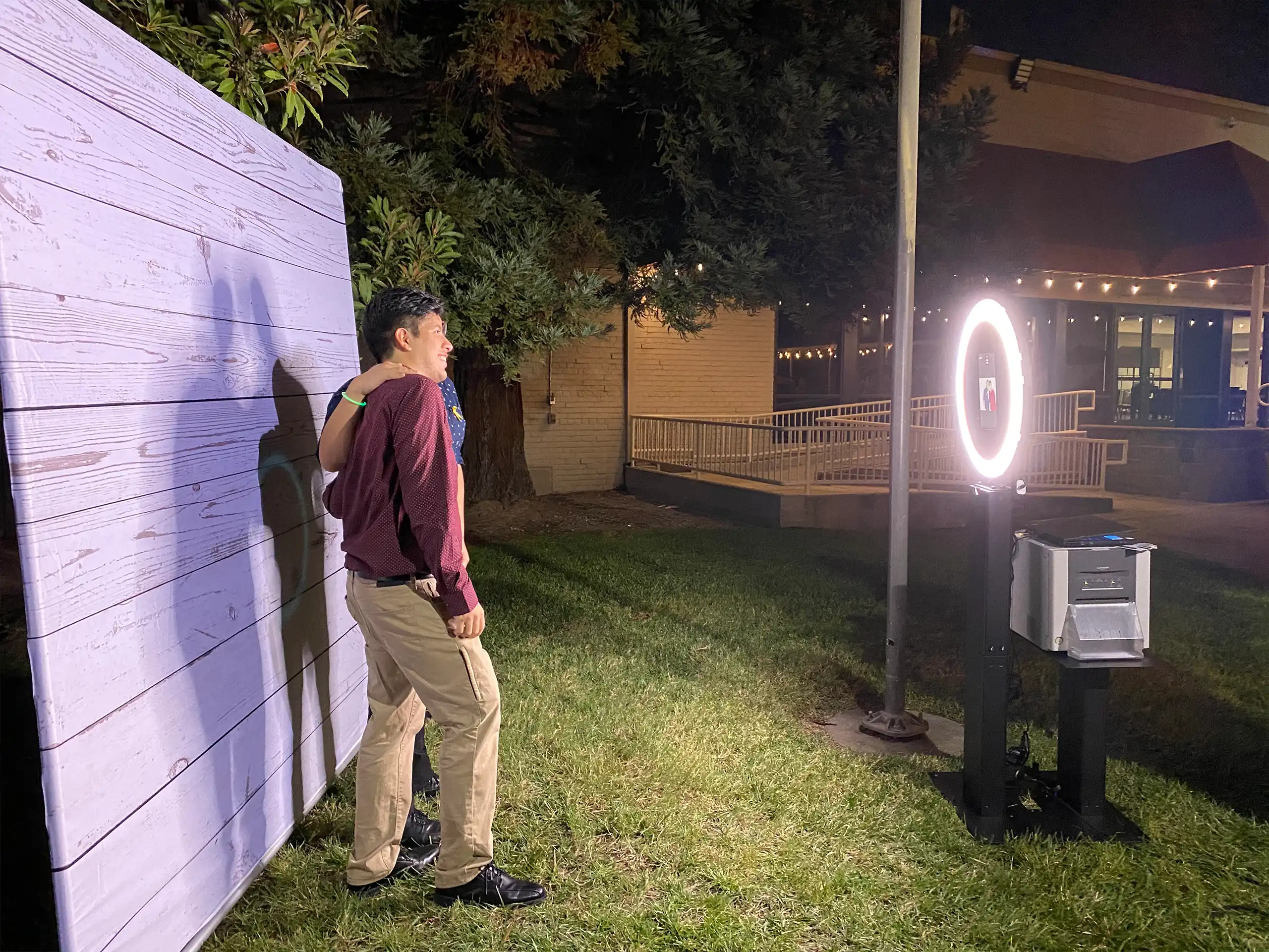 Photo booth in action at a Sacramento wedding
